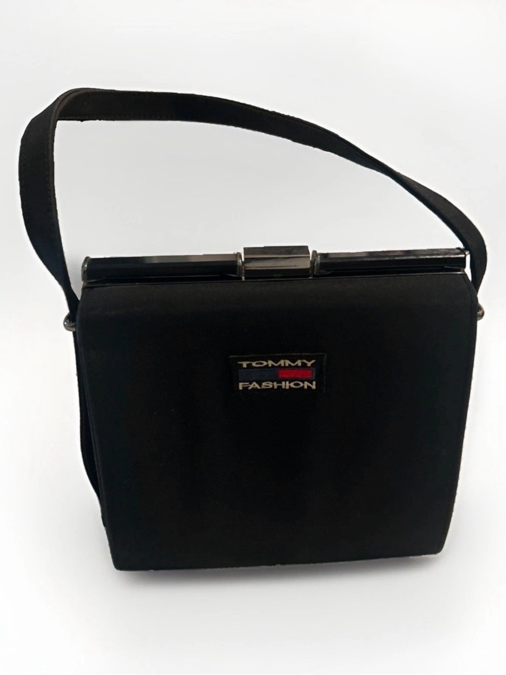Tommy Hilfiger Structured Mini Handbag With Metallic Clasp Y2K Archival Piece